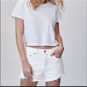 Denim Forum Ex Boyfriend Short WHITE